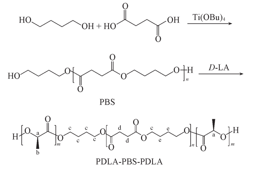 PDLA-PBS-PDLA 三嵌段共聚物的 合成及性能